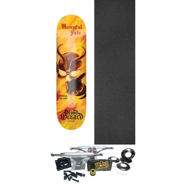 Blood Wizard Skateboards Chris Gregson Mercyful Fate Skateboard Deck - 8.5" x 31.87" - Complete Skateboard Bundle